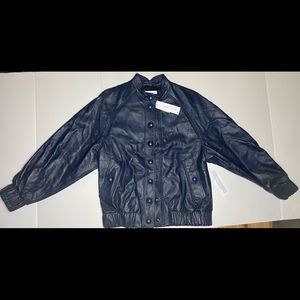 Genuine Blue Leather Top Shop Jacket. US size 2. New with tags.